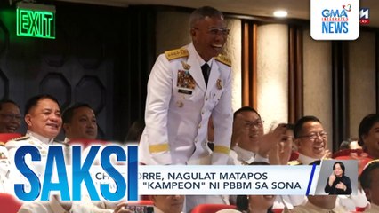 PNP Chief Torre, nagulat matapos tinawag na "kampeon" ni PBBM sa SONA | Saksi