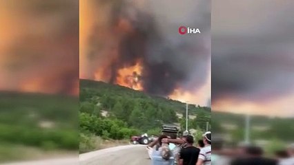 Bursa’da alevler yeniden yükseldi, müdahale böyle görüntülendi