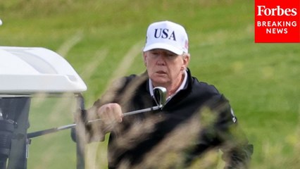 President Trump Golfs At His Trump Turnberry Course In Scotland Amid Trip