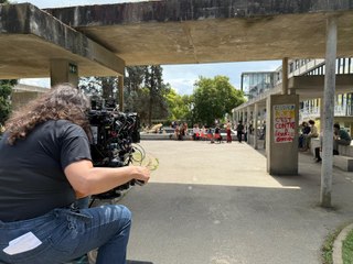Un tournage de série au campus de Beaulieu à Rennes