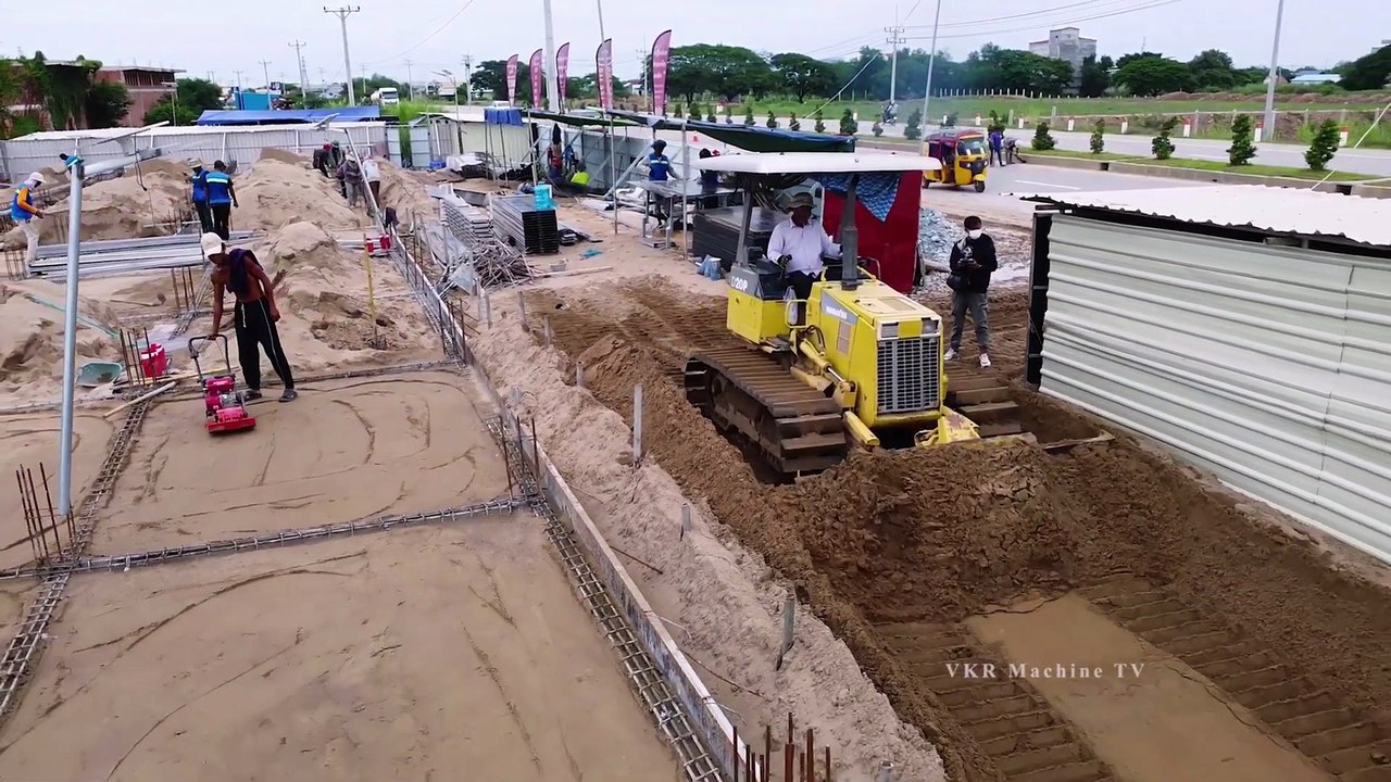 Incredible Project!! dump Truck 5T Soil Sand Start Landfill  by KOMATSU Dozer D21P