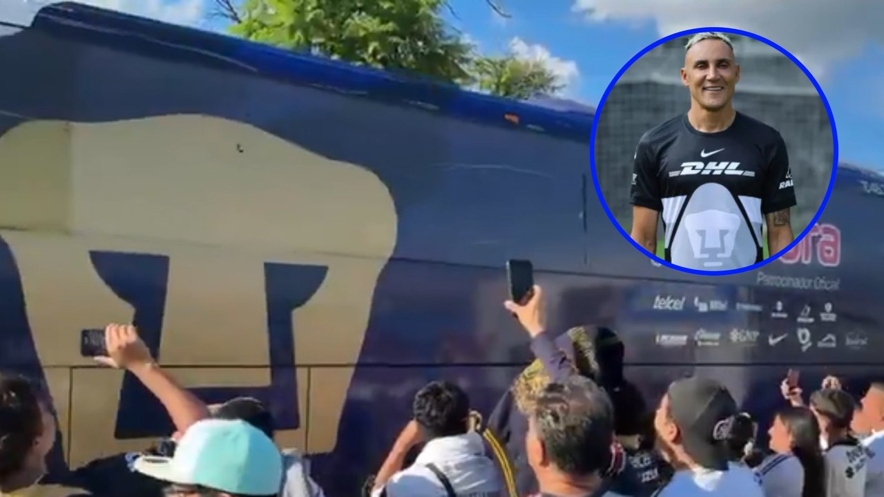 Afición de Pumas recibe a Keylor Navas en el Estadio Corregidora previo al encuentro con Querétaro