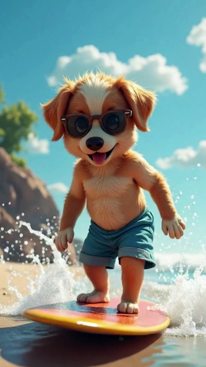 Dancing Surfing Dog 🌊🐶 #dog #cute #surfing #dancing #cutedogs #surfingdog #shortvideo