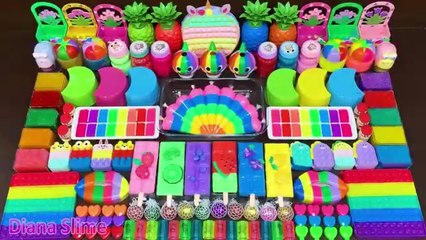 RAINBOW slime || Mixing random into CLAY Slime || Satisfying Slime Video