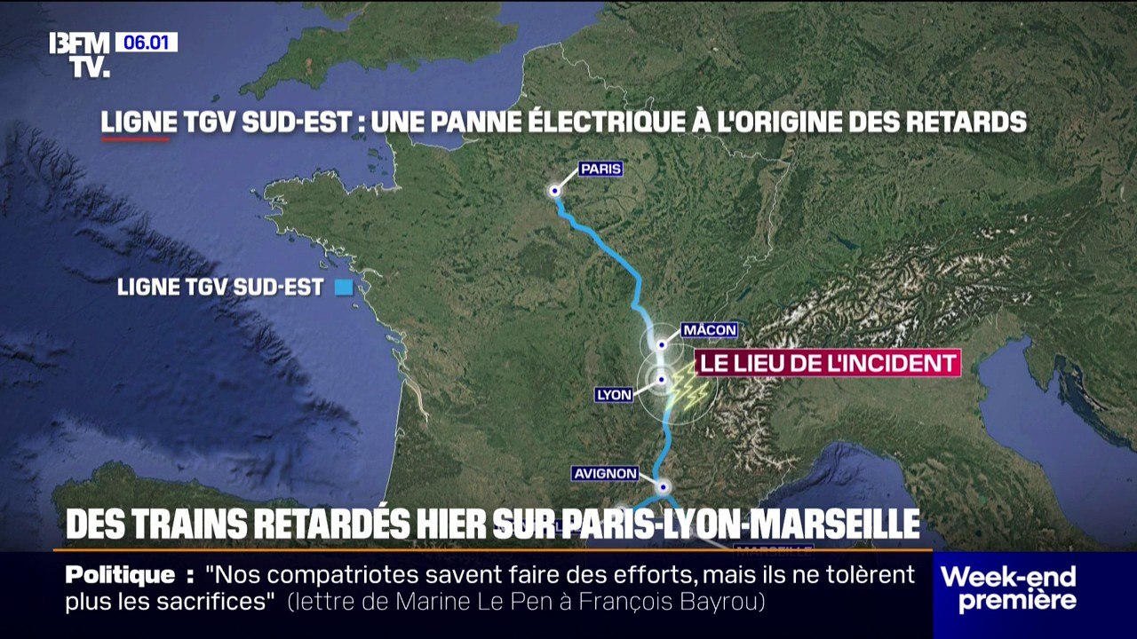 SNCF: à cause d'une panne électrique, plusieurs trains ont été retardés sur la ligne Paris-Lyon-Marseille