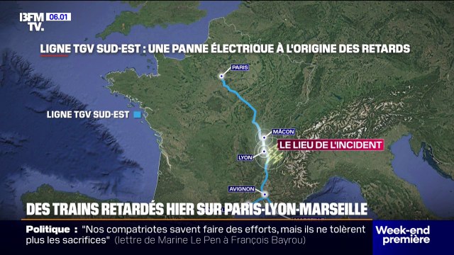 SNCF: à cause d'une panne électrique, plusieurs trains ont été retardés sur la ligne Paris-Lyon-Marseille