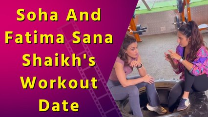 Soha Ali Khan enjoys a fun workout session with Fatima Sana Shaikh, says 'next time push-ups pukka'