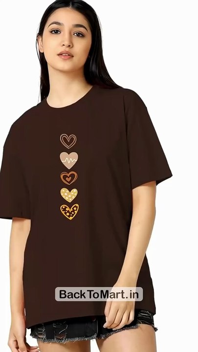 Casual Printed Round Neck, Oversized Longline Drop Shoulder Boho Style T-Shirt