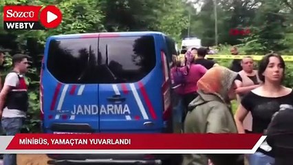 Minibüs, yamaçtan yuvarlandı; 2 ölü, 3 yaralı