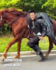 Check out cool horse riding skills