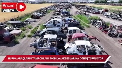 Hurda araçların tamponları, mobilya aksesuarına dönüştürülüyor