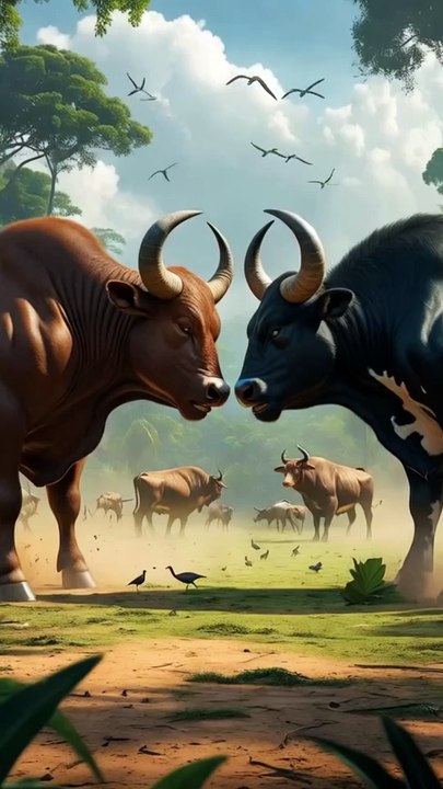 The Two Fighting Bulls and the Clever Rabbit