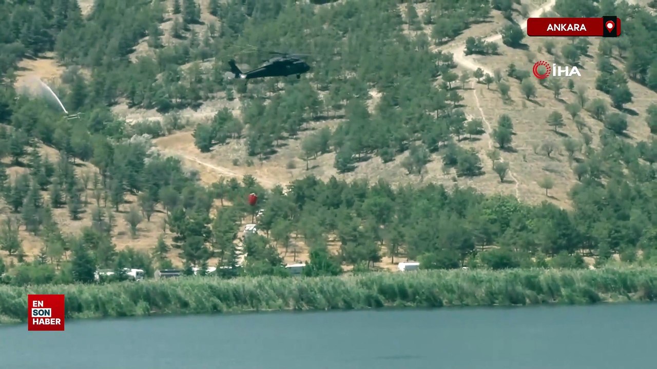 Ankara'daki orman yangını dron ile görüntülendi