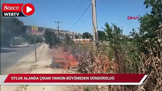Otluk alanda çıkan yangın büyümeden söndürüldü