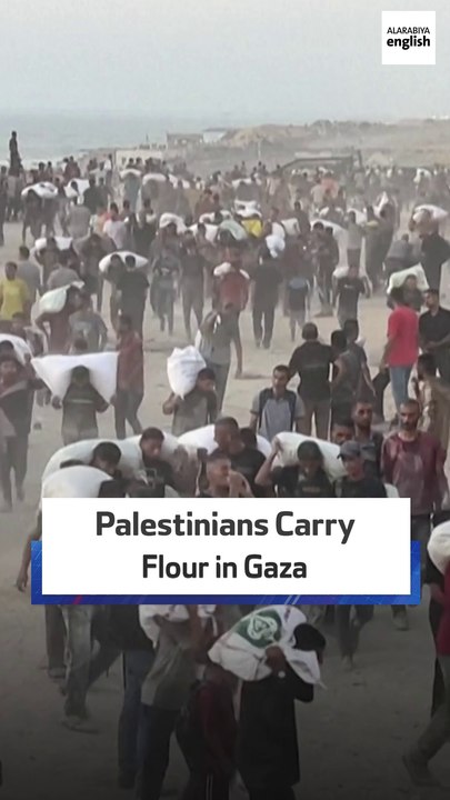 Palestinians Carry Flour In Gaza