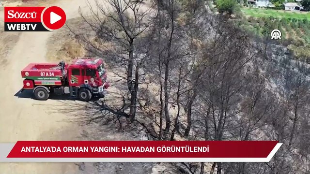Antalya'da orman yangını: Havadan görüntülendi
