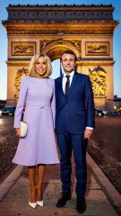 Emmanuel & Brigitte Macron Timeless Elegance at Arc de Triomphe
