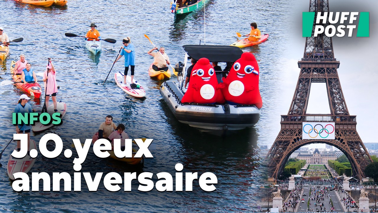 Parade sur la Seine, Phryges, beach-volley… Nostalgique, Paris fête l’anniversaire des JO