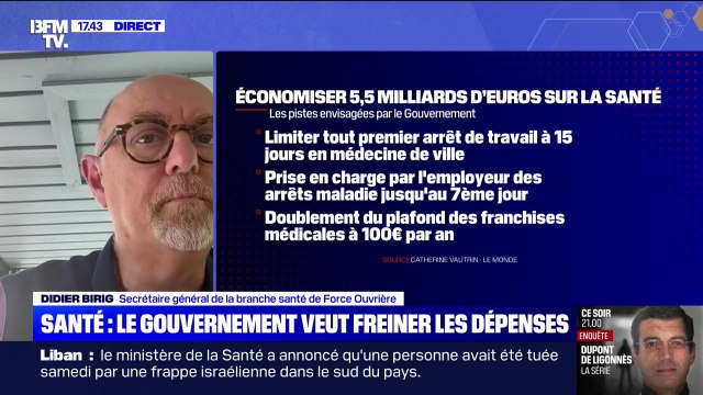 Baisse des dépenses de santé: Ils jettent des hameçons pour voir comment on réagit , déclare Didier Birig, secrétaire général FO Santé