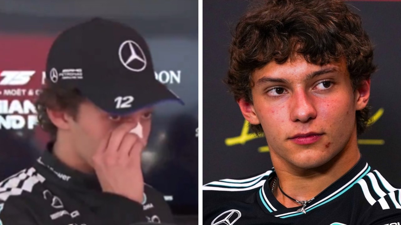 Kimi Antonelli rompe en llanto tras conseguir P18 en el GP de Bélgica