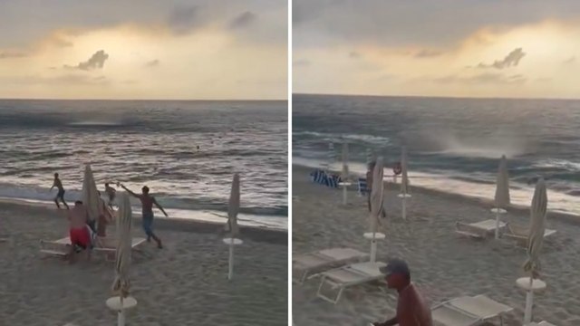 Tromba d'aria sulla spiaggia a Tropea, panico tra i bagnanti