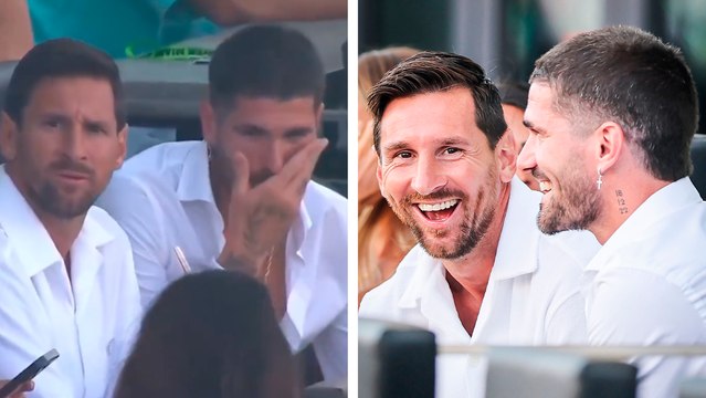 Lionel Messi y Rodrigo De Paul, juntos para ver el Inter Miami vs. Cincinnati