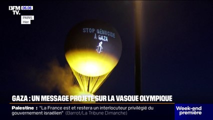 "Stop au génocide à Gaza": un message projeté sur la vasque olympique à l'occasion des un an des JO de Paris