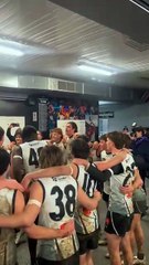 GWV Rebels boys sing the song after victory over Tasmania