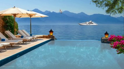 Summer relaxation by the poolside