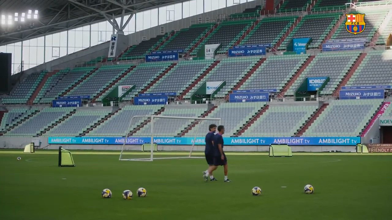 ヴィッセル神戸戦前、FCバルセロナが日本でフルメニューのトレーニングを実施