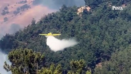 Orman yangınlarına havadan müdahale sürüyor