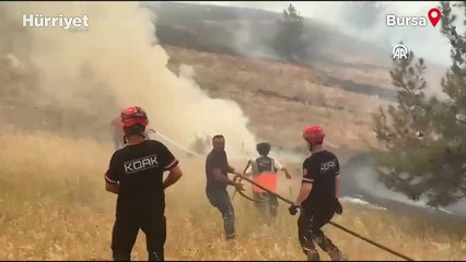 Bursa'daki orman yangınına havadan müdahale