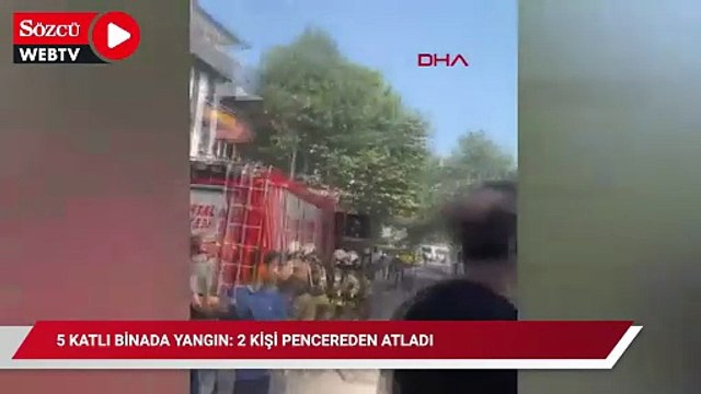 Avcılar'da 5 katlı binada yangın: 2 kişi pencereden atladı