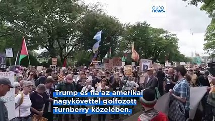 Országos tiltakozások közepette golfozgatott Skóciában Trump
