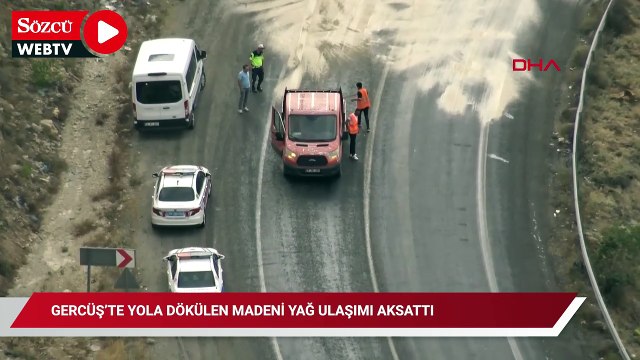 Gercüş'te yola dökülen madeni yağ ulaşımı aksattı