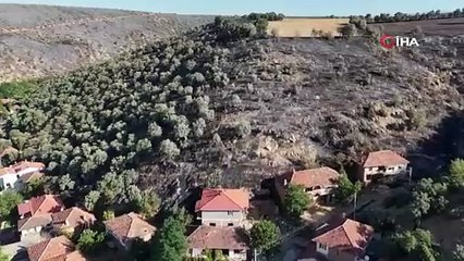 Uşak’ta devam eden yangının tahribatı gün ışığıyla ortaya çıktı