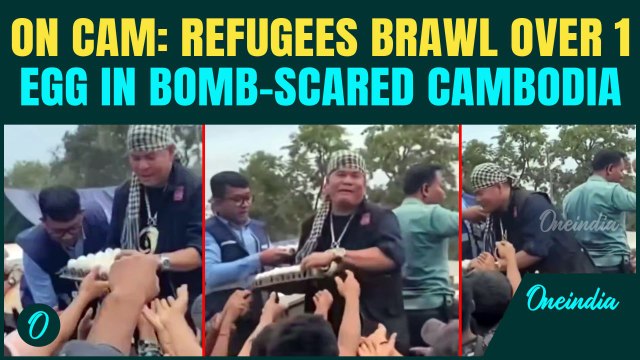VIDEO: Cambodian Refugees Fight For Single Egg | 100k+ Flee | Thailand-Cambodia Conflict Latest