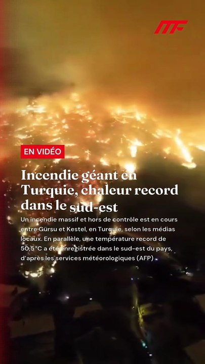 🇹🇷🔥 ALERTE INFO – Incendie géant en Turquie, chaleur record dans le sud-est Un incendie massif et hors de contrôle est en cours entre Gürsu et Kestel, en Turquie, selon les médias locaux 🚨🌲  👉 En parallèle, une température record de 50,5 °C a été ..