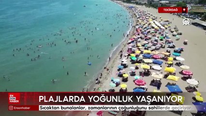 Tekirdağ'ın mavi bayraklı plajlarında yoğunluk yaşanıyor