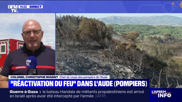 Incendie dans l'Aude: Le feu est stabilisé mais le vent inquiète les pompiers, assure le colonel Christophe Magny (chef de corps)