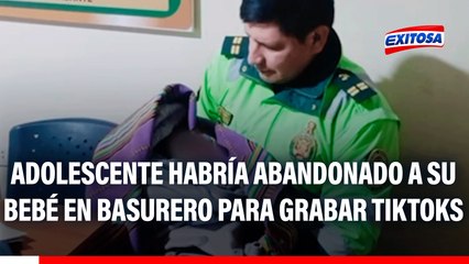 Madre adolescente habría abandonado a su bebé en basurero para grabar tiktoks