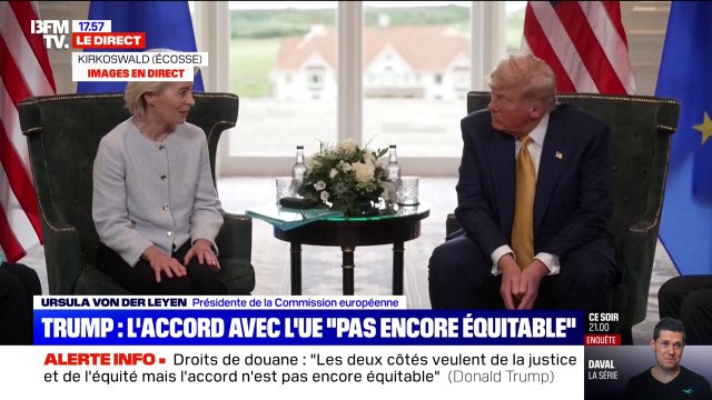 Droits de douane: Si nous réussissons, ce sera le plus gros accord jamais conclu , indique la cheffe de la Commission européenne Ursula von der Leyen
