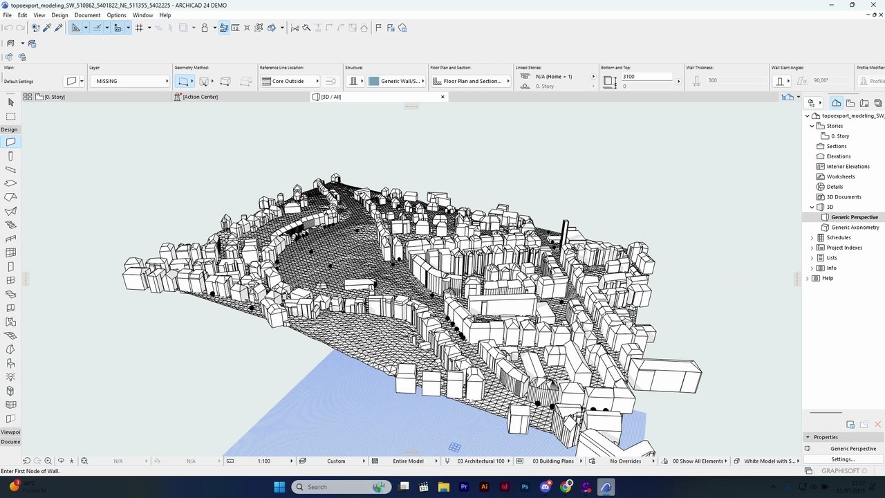 Archicad - Import a 3D DXF Terrain and Buildings from TopoExport