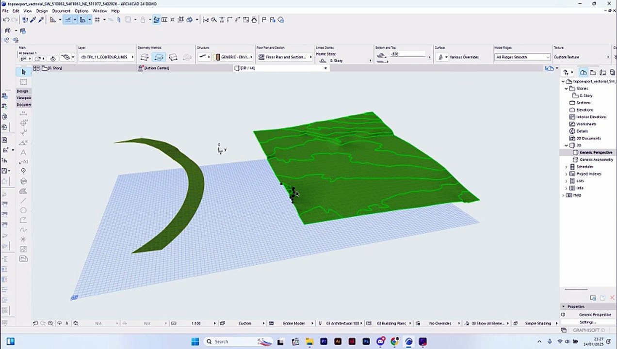 Archicad - Create a Road on a Sloped Terrain (Full Mesh Editing Tutorial)