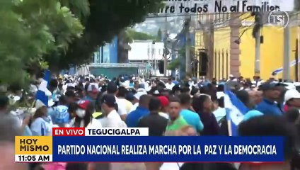 Partido Nacional realiza marcha por la paz y la democracia
