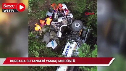 Su tankeri yamaçtan düştü