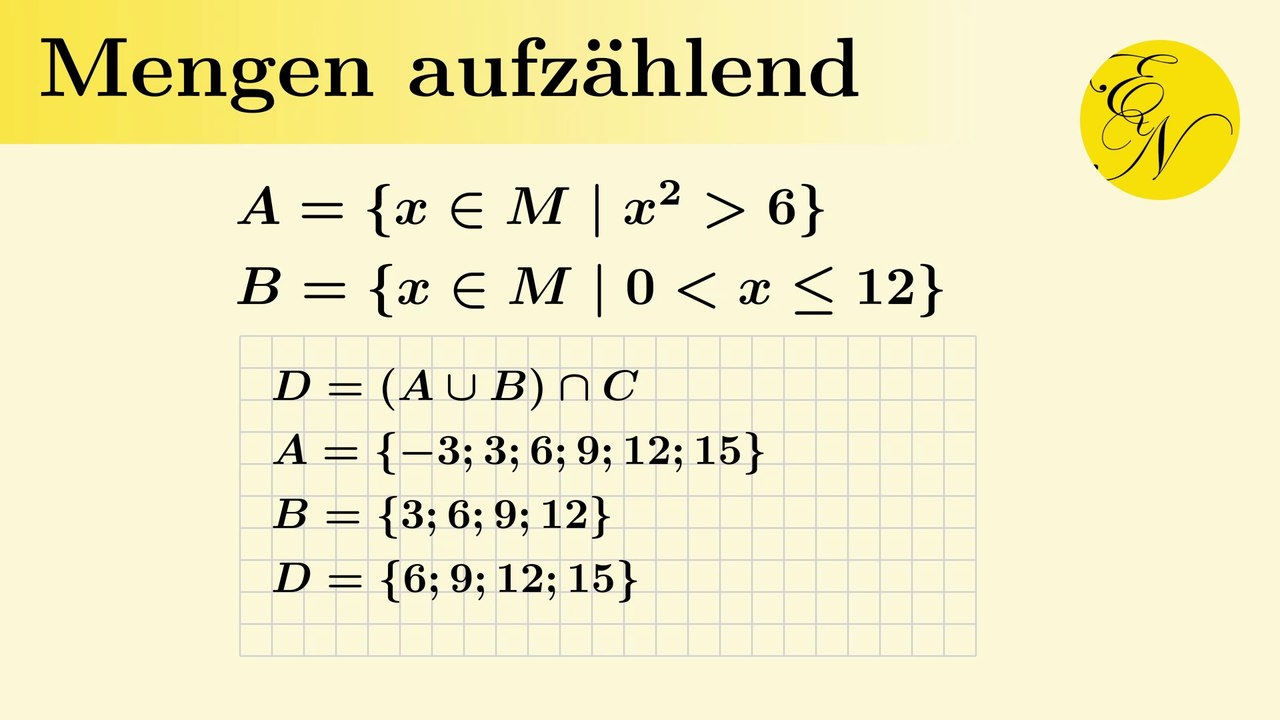 Mengenverknüpfungen in aufzählender Form