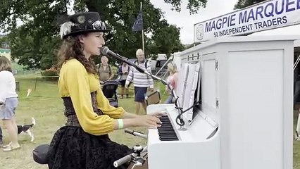 Chloe Marie Astin, the Piano Bike Girl, entertained at the Mid Devon Show, video Alan Quick. IMG_7642