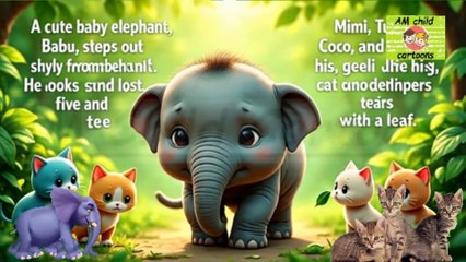 پانچ چھوٹی بلیوں اور ننھے ہاتھی کی کہانیTitle: Five Little Cats and the Baby Elephant l #am_child_cartoons