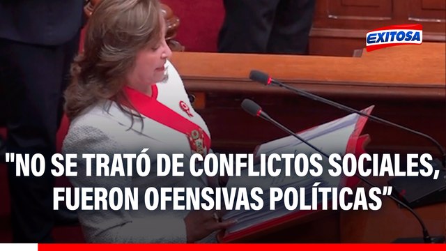 Dina Boluarte sobre protestas: No se trató de conflictos sociales, fueron ofensivas políticas destinadas a destruir el estado constitucional